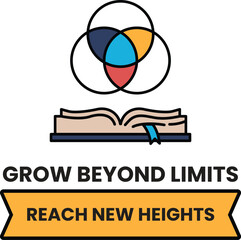 The logo is a triangle with a book on top of it