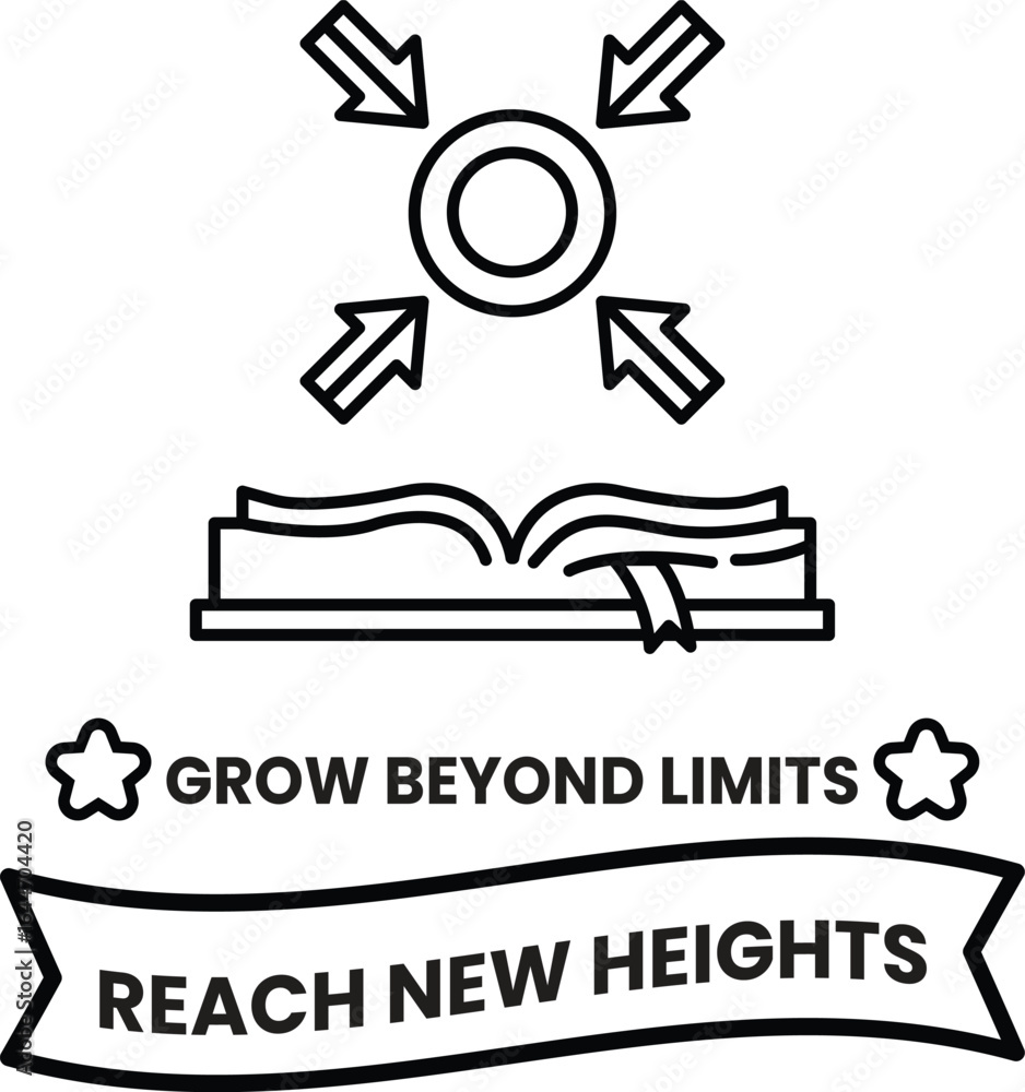 Poster a black and white image of a book with a circle on it and arrows pointing to it