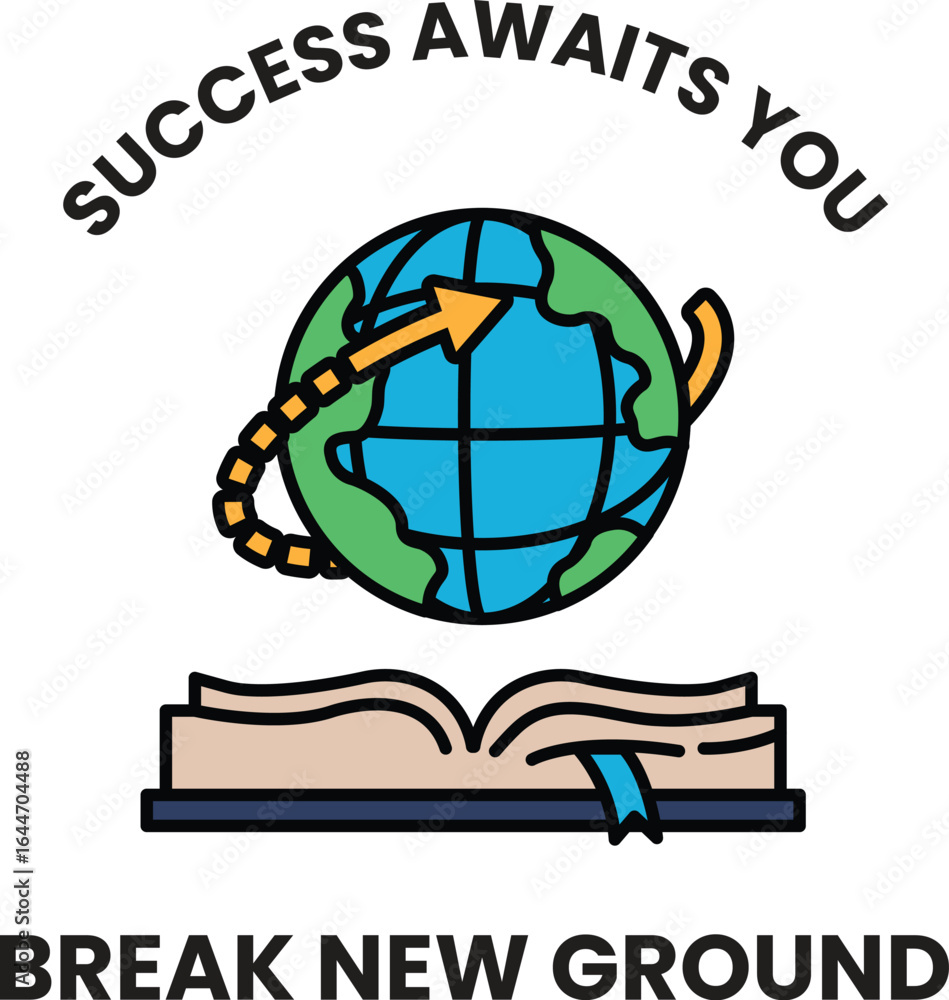 Poster a black and white image of a globe with an arrow pointing to it