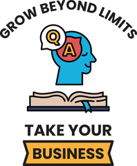 The logo features a man with a book and a question mark