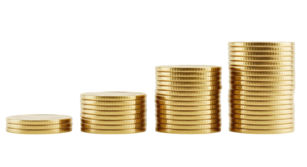 Growing Stack of Coins Financial Growth Investment Concept