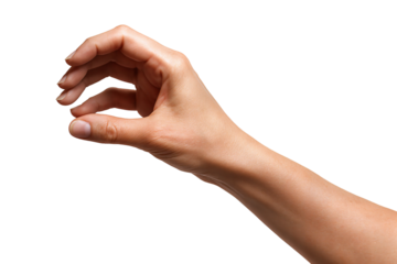 Elegant female hand reaching out, showcasing delicate fingers and natural skin tone.