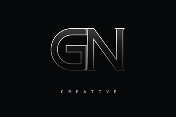 GN Luxury Minimalist Letter Logo &ndash; Modern Metallic Design for Premium Branding & Creative Identity