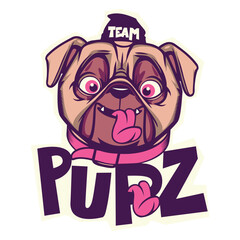 pug dog cartoon character