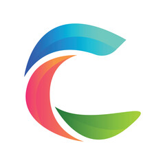 C abstract gradient letter logo