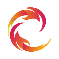 C abstract gradient letter logo