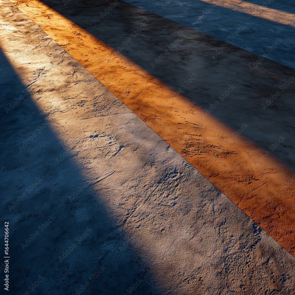 Poster illuminating shadows: the image captures the play of light and shadow across a textured surface. ray