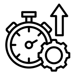 Productivity Clock  Icon Element For Design