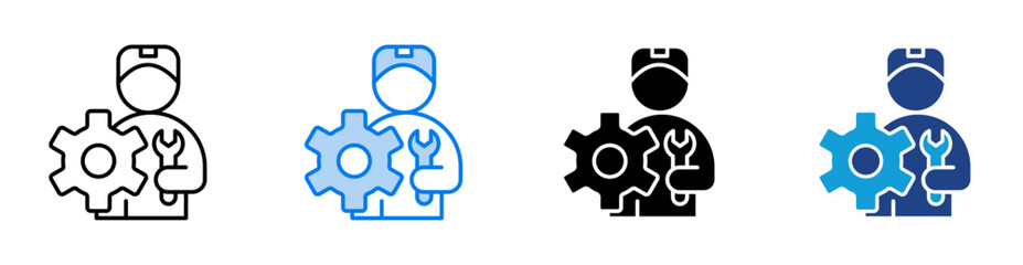Mechanic icon set multiple style collection
