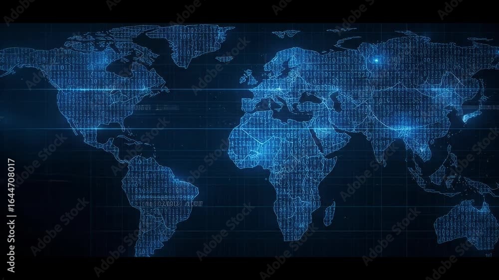 Poster global network of digital connection and communication worldwide network