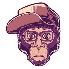 portrait of a monkey  with hat