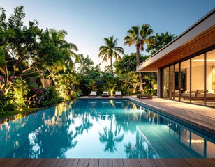 Obraz premium swimming pool in hotel