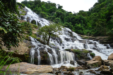 Mae Ya Waterfall during the rainy season at Chiang Mai, Northern Thailand