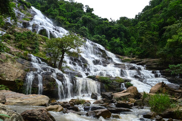 Mae Ya Waterfall during the rainy season at Chiang Mai, Northern Thailand