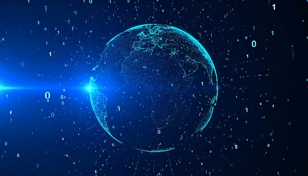 Digital Earth with Binary Code