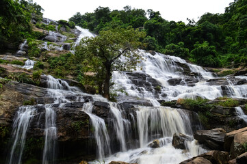 Mae Ya Waterfall during the rainy season at Chiang Mai, Northern Thailand