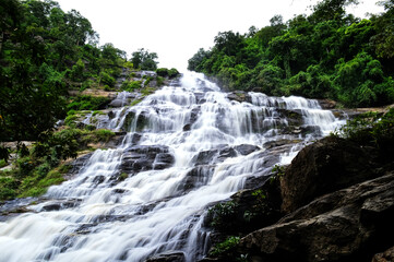 Fototapeta premium Mae Ya Waterfall during the rainy season at Chiang Mai, Northern Thailand