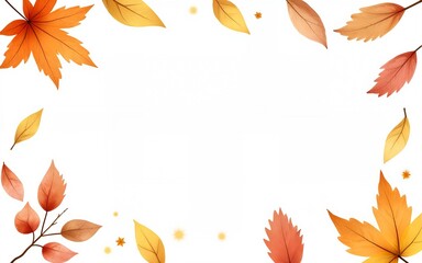 Beautiful autumn leaves watercolor set, great design for any purposes. botanical background. High quality