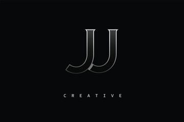 JJ Luxury Minimalist Letter Logo – Modern Metallic Design for Premium Branding & Creative Identity