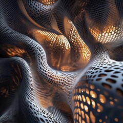 digital mesh forming conceptual shapes