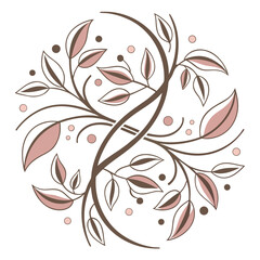 leaf tree with circle shape logo design. simple creative forest nature symbol vector concept Illustration vector graphic of abstract life root on white background vector logo design template	
