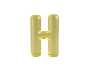 3D Yellow Bubble Letter H
