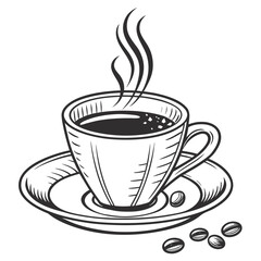 Coffee Cup Design – Modern Coffee Logo, Café Icon, Espresso Mug Illustration for Branding, Coffee Shop Emblem, Hot Beverage Symbol, Minimalist Coffee Art, Barista T-Shirt Graphic

