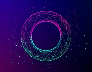 Abstract geometric sphere. Circular network