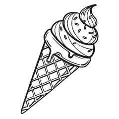 Ice cream logo clipart set. Colorful cone ice cream icon clip art in pictogram style vector illustration color pastel sweet dessert collection.	
