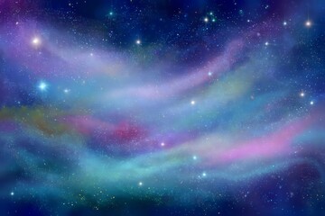 Fototapeta premium Vibrant Colorful Space Nebula Background