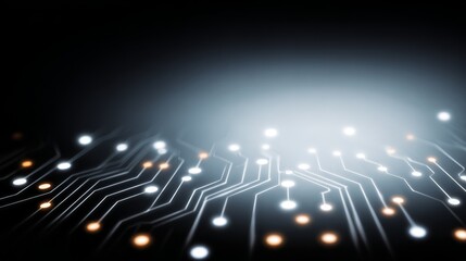 Fototapeta premium A detailed macro view of a complex green circuit board showcasing intricate pathways components and the advanced engineering behind modern electronic devices and hardware.