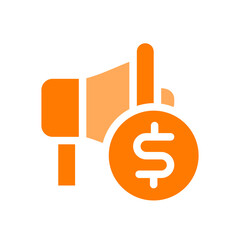 paid marketing orange icon