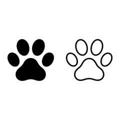 Black and white paw prints animal track dog paw