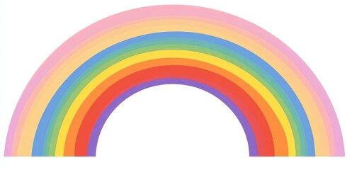 Obraz premium Simple, pastel-hued rainbow graphic