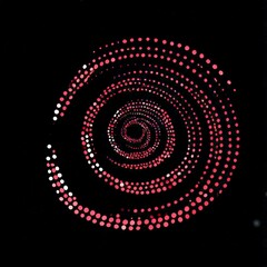 dotted path forming spiral abstract route or map logo