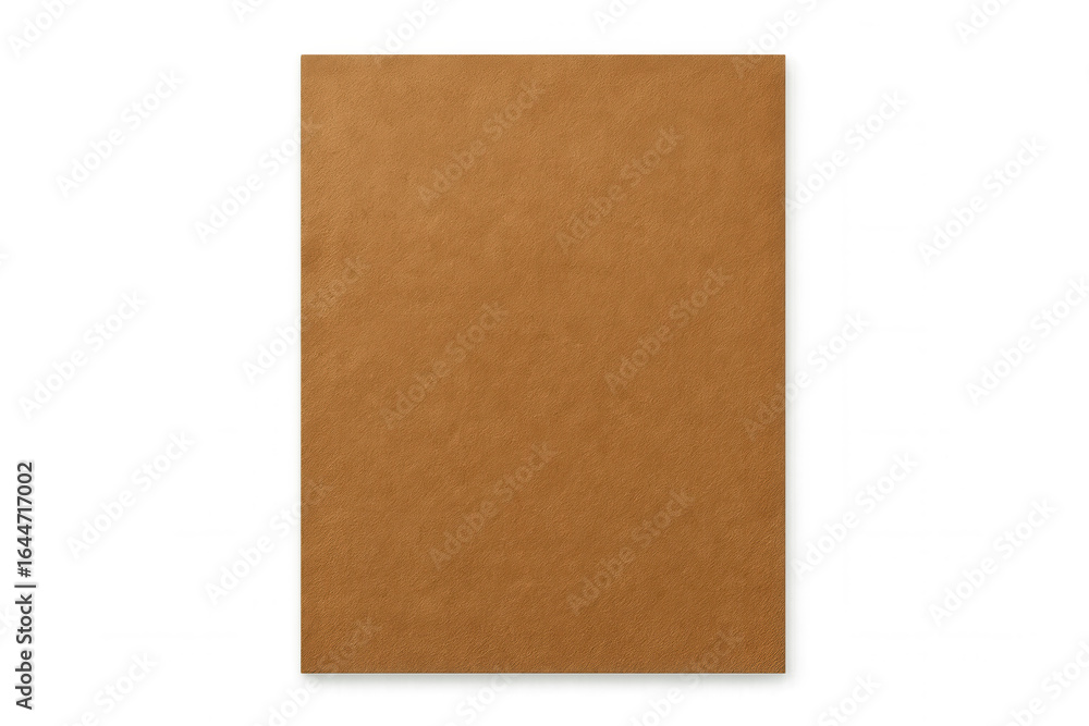 Poster brown paper sheet resting on a transparent background, offering a versatile blank canvas for creativ
