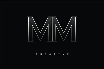 Obraz premium MM Luxury Minimalist Letter Logo – Modern Metallic Design for Premium Branding & Creative Identity