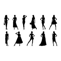 Elegant female silhouettes fashion women