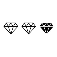 Faceted gemstone icons diamond jewel