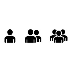 Group of people icons silhouette black
