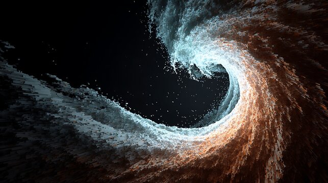 Abstract wave of water with blue and orange hues, creating a dynamic and energetic splash effect, perfect for backgrounds and graphic designs - Powered by Adobe