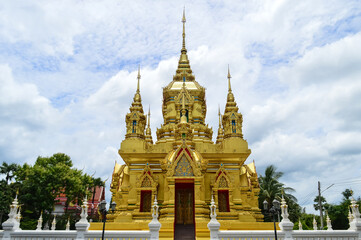 Pagoda, Lanna Architecture, Symbols of Buddhism, South East Asia at Wat Khamat, Chiang Mai,...