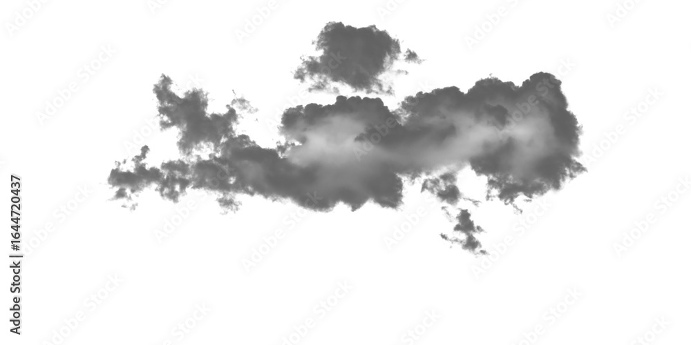 Poster a grey pixelated shape with jagged edges on a black background with a shadow underneath it