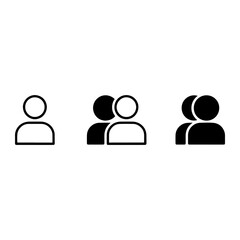 People icons group outline silhouette
