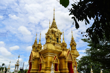 Pagoda, Lanna Architecture, Symbols of Buddhism, South East Asia at Wat Khamat, Chiang Mai,...