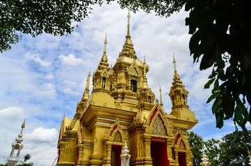 Pagoda, Lanna Architecture, Symbols of Buddhism, South East Asia at Wat Khamat, Chiang Mai,...