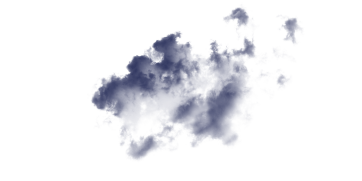 A dark blue irregular blob shape with jagged edges on a stark black background in a simple illustration