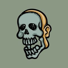 Skull mask cartoon vector illustration