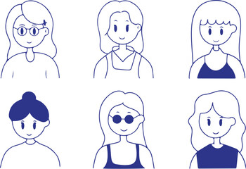 Women Faces and Sunglasses – Fashion, Girl, Lady, Portrait, Style, Beautiful, Female, Hair, Shades, Cool, Elegant, Trend, Glamour, Model, Chic, Drawing, Feminine