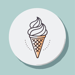 Modern Ice Cream Logo Design – Minimalist Vector Badge for Dessert Shops & Cafés Ice cream logo clipart set. Colorful cone ice cream icon clip art in pictogram style vector illustration color pastel	
